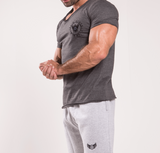 TI Signature Wide Neck T-Shirt - Charcoal