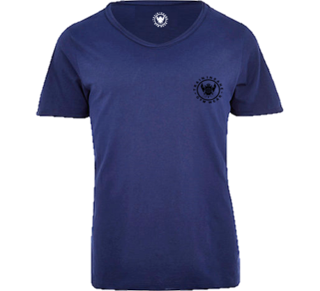 TI Signature Wide Neck T-Shirt - Navy